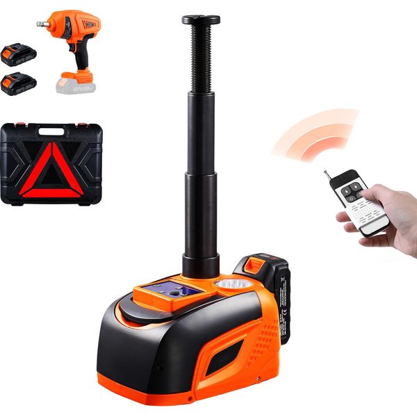 Succebuy Cric Elettrico Per Auto, 5 Tonnellate/11000 Libbre, Con Chiave Elettrica, Luce Led E Telecomando, Kit Portatile Per Berlina, Suv, Camion-image
