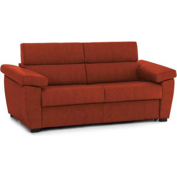 Talamo Italia Divano Fisso 3 Posti Giffone 95X225 Cm Arancione Arancione, Sfoderabile Lavabile Italy-image