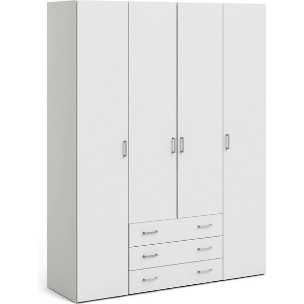 Dmora Guardaroba Grande Amoruccio 49.5X200.4H Cm Bianco, Appendiabiti 4 Ante-image