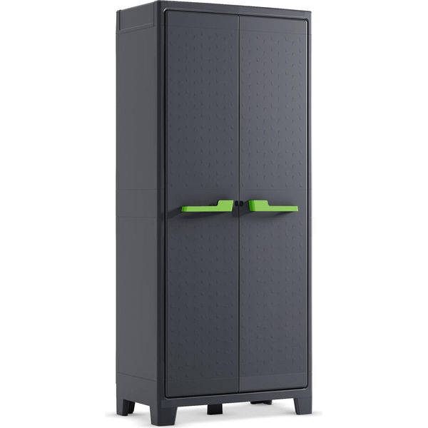 Dmora Armadio Da Esterno Markham 44X80X182H Cm Grigio, Apertura Battente 2 Ante Italy-image