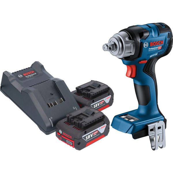 Bosch Gds 18V-330 Hc Avvitatore A Impulsi Professionale A Batteria 18 V 330 Nm 1/2" Brushless + 2X Batteria Ricaricabile 4,0 Ah + Caricabatterie"-image