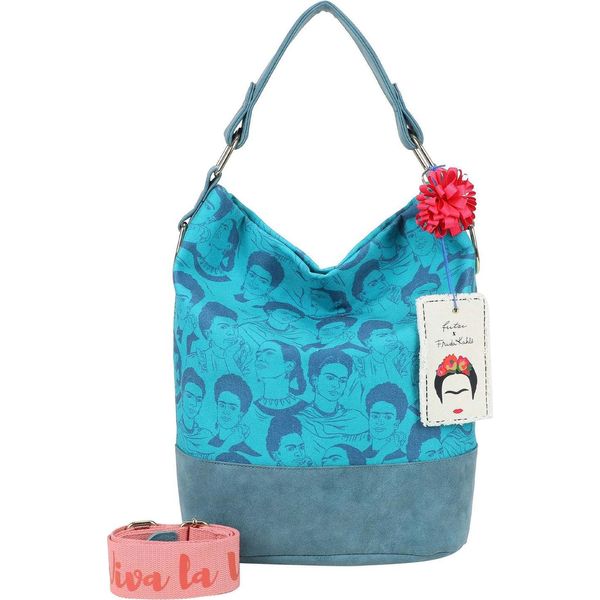 Fritzi Aus PreußEn Borsa A Tracolla Borsa A Tracolla Izzy07 Fritzi X Frida Kahlo Limited Canvas Hobo Bag Frida Heads Turchese-image