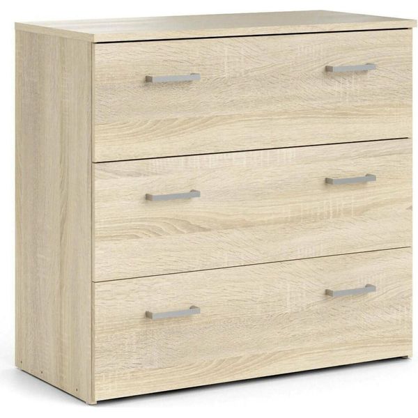Dmora Cassettiera Adal 35.95X74.1X69.9H Cm Marrone Quercia, 3 Cassetti Apertura Scorrevole-image