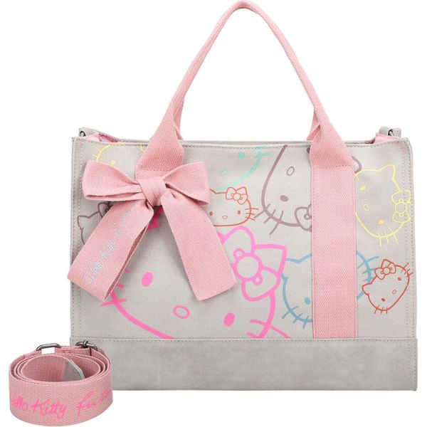 Fritzi Aus PreußEn Borsa A Tracolla Borsa A Tracolla Canvas Hello Kitty Tote Bag Limited Outline Pale Cat Grigio Chiaro-image