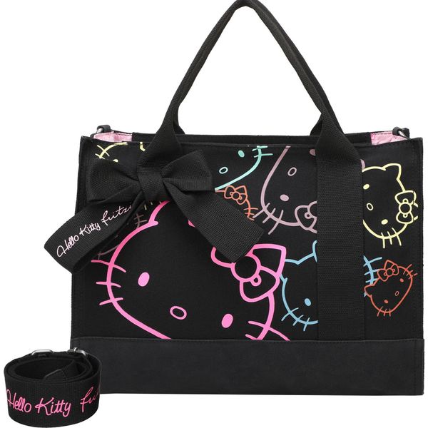 Fritzi Aus PreußEn Borsa A Tracolla Borsa A Tracolla Canvas Hello Kitty Tote Bag Limited Outline Black Cat Nero-image