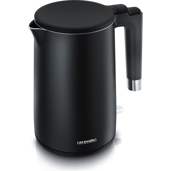 Bollitore Arendo In Acciaio Inox Core, 1,5L, 2000W, Doppia Parete, Senza Bpa, Cool Touch, Base 360°, Led, Protezione Da Surriscaldamento, Nero Opaco-image