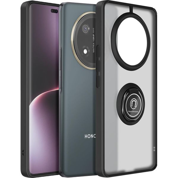 Avizar, Cover Honor Magic 7 Lite Ring Metal Video Stand, Nero-image
