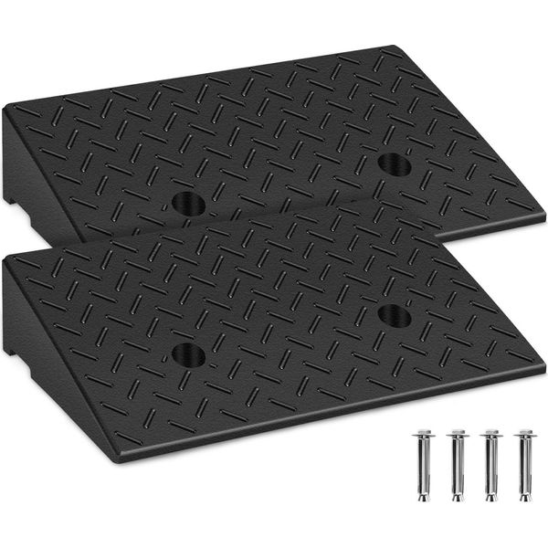 Bettizia Rampa Per Marciapiede 2X Rampe Per Marciapiede In Gomma Rampa Portatile Per Sedia A Rotelle 49X30X11Cm Antiscivolo Per Auto Sedia A Rotelle-image