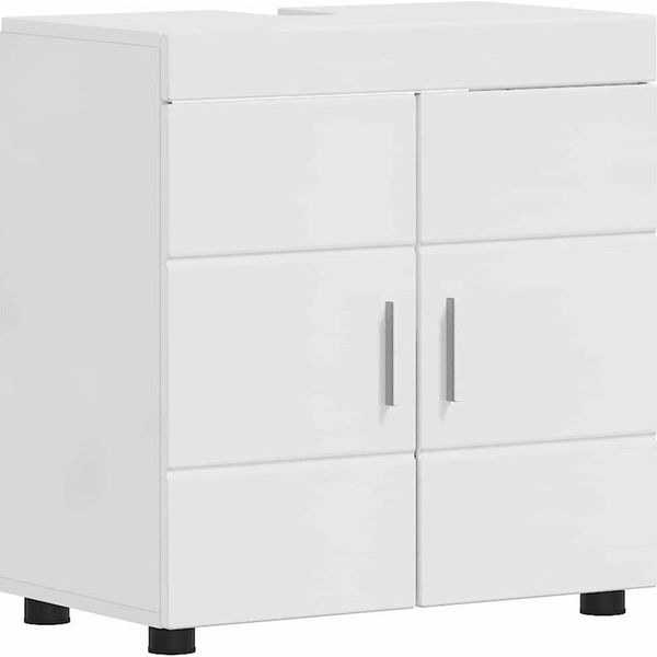 Vidaxl Set Di Mobili Da Bagno Tulum Bianco Lucido 60 X 34 X 63 Cm-image