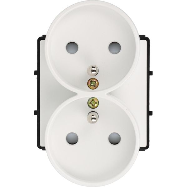 Modulo Presa Di Corrente Con Pin 230V Doppio Bianco-image