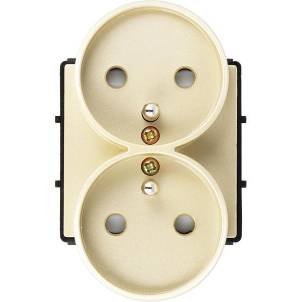 Modulo Presa Di Corrente Con Pin 230V Doppio Oro-image
