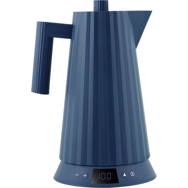 Alessi - Bollitore Elettrico “Plissé” Blu 1,7 L Con Controllo Temperatura-image