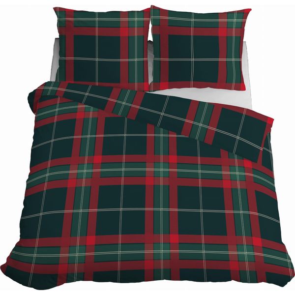 Biancheria Da Letto Natalizia In Raso 220X200 A Scacchi Rosso Verde-image