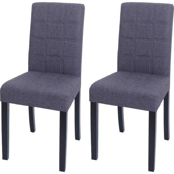 Set Di 2 Sedie Per Sala Da Pranzo Hwc-O65B, Sedia Da Cucina Sedia Imbottita Poltrona, Tessuto/Tessuto (280G/M²), Grigio Scuro-image