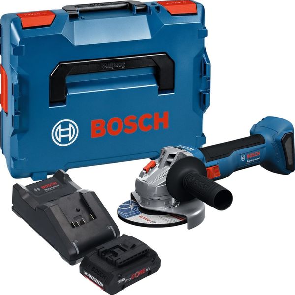 Bosch Gws 18V-8 Professional Smerigliatrice Angolare A Batteria 18 V 125 Mm Brushless + 1X Batteria Procore 4,0 Ah + Caricabatteria + L Boxx-image