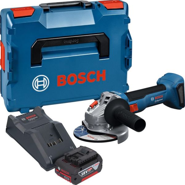 Smerigliatrice Angolare A Batteria Bosch Gws 18V-8 Professional 18 V 125 Mm Brushless + 1X Batteria 4,0 Ah + Caricabatteria + L Boxx-image