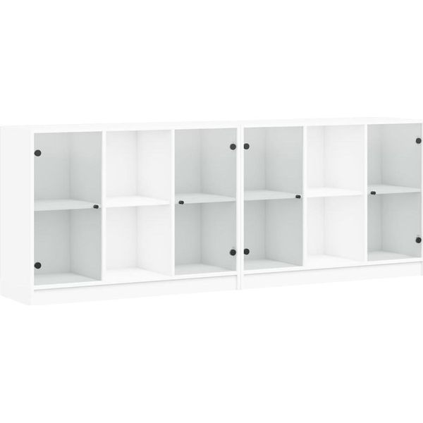 Syfax™ Libreria Con Ante Bianca 204X37X75 Cm In Legno Multistrato-image