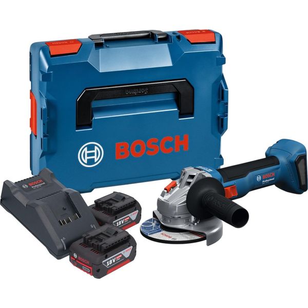 Bosch Gws 18V-8 Professional Smerigliatrice Angolare A Batteria 18 V 125 Mm Brushless + 2X Batteria 4,0 Ah + Caricabatteria + L Boxx-image