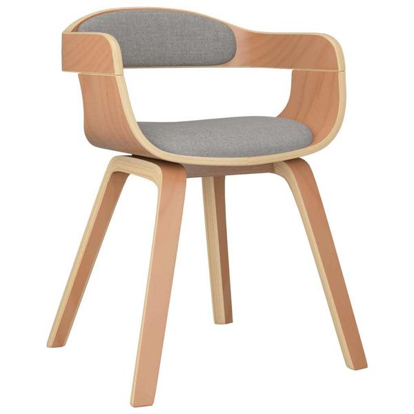 Syfax™ Sedia Da Pranzo Tortora In Legno Curvato E Tessuto-image