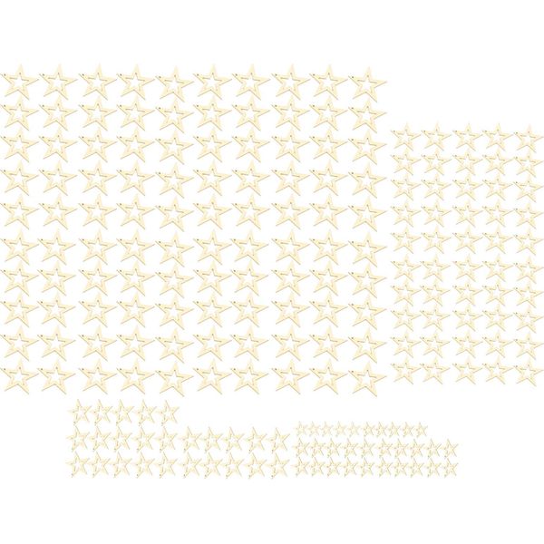 205 Pezzi Di Stelle In Legno Di Diverse Dimensioni, Non Finite, Ornamenti Vuoti Per Arti E Mestieri, Matrimonio, Festa-image