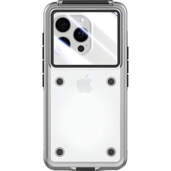 Avizar, Custodia Impermeabile Per Iphone 17 IP68 30M Con Cinturino Di Sicurezza, Nero Trasparente-image
