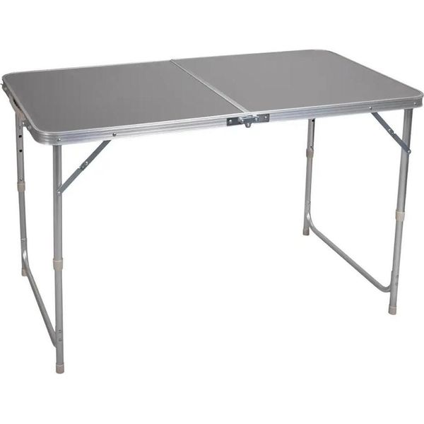 Tavolo Da Esterno - Tavolo Da Campeggio E Da Picnic Pieghevole - Altezza Regolabile 55-70 Cm - 120X60 Cm - Struttura Leggera In Alluminio - Per 4 Persone - Grigio-image