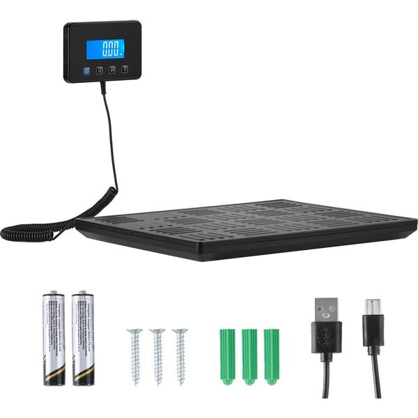 Bilancia Digitale Per Pacchi Succebuy Con Precisione Di 20/100 G, Capacità Di 300 Kg, Funzione Hold/Tare E Display Lcd, Ideale Per Pacchi, Affrancature E Bagagli, Con Batteria E Cavo Di Ricarica Inclusi-image