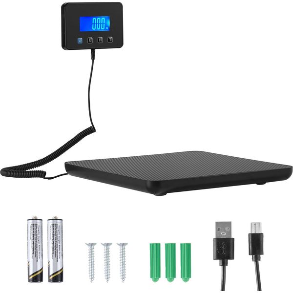 Succebuy Bilancia Digitale Per Pacchi, 10/100G, Alta Precisione, Bilancia A Piattaforma Da 200 Kg Con Funzione Hold/Tare E Display Lcd, Ideale Per Pacchi, Affrancature, Bagagli, Incl. Batteria E Cavo Di Ricarica-image