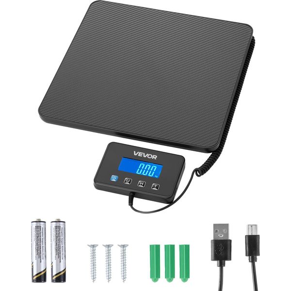 Bilancia Digitale Per Pacchi Vevor, 10/100G, Doppia Precisione, Bilancia A Piattaforma Da 200 Kg Con Funzione Hold/Tare E Display Lcd, Per Pacchi, Affrancature, Bagagli, Batteria E Cavo Di Ricarica Inclusi Nella Fornitura-image