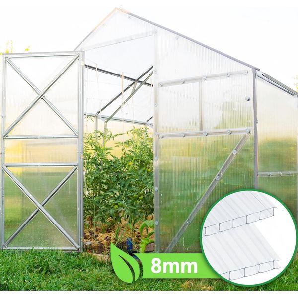 Izrielar 5 Pezzi Fogli A Doppia Parete Fogli A Camera Cava 60,5 X 121 Cm 8 Mm Resistenti Ai Raggi Uv Per Serre Orticole Carport Trasparente-image
