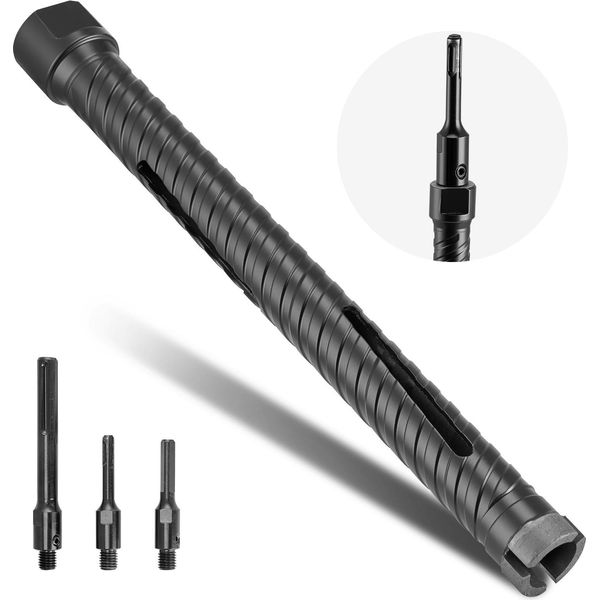 Vevor Carotatrice φ 25 Mm 241 Mm Profondità Di Foratura, Filettatura Interna M16, Carotatrice Diamantata A Secco Carotatrice Con 3 Adattatori Chiave Esagonale Di Pilotaggio Per Cemento Armato Muratura In Mattoni-image