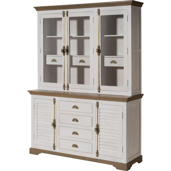 MASSIVMOEBEL24 | Buffet Toulouse #116 In Legno Di Mango Laccato Bianco - 160X50X210-image