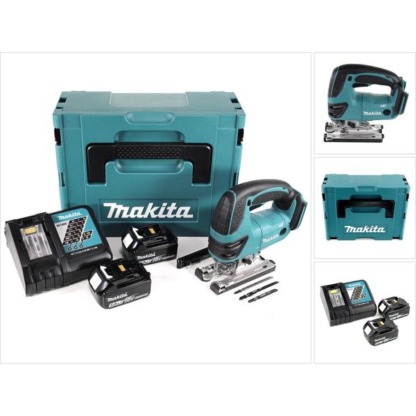 Makita Djv 180 Rtj Seghetto Alternativo A Batteria 18V + 2X Batterie 5,0Ah + Caricabatterie + Valigetta-image