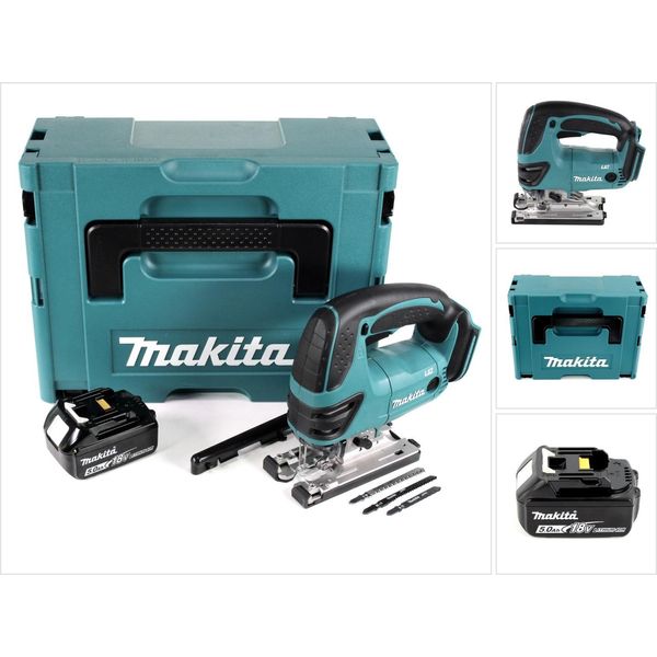 Makita Djv 180 T1J Seghetto Alternativo A Batteria 18V + 1X Batteria 5,0Ah + Valigetta - Senza Caricabatterie-image