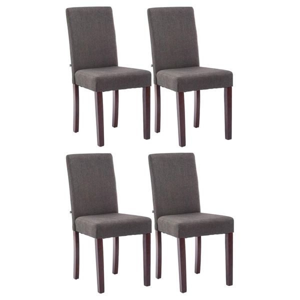 Clp Set Di 4 Sedie Da Pranzo Ina In Tessuto Con Struttura In Legno, Cappuccino Grigio Scuro-image
