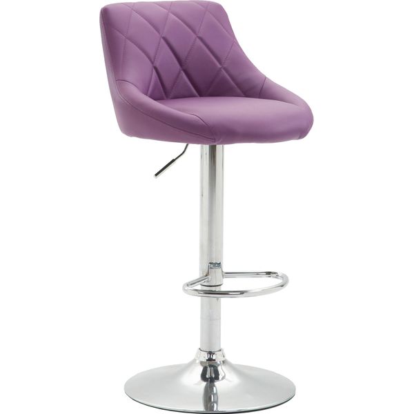 Clp Sgabello Da Bar Lazio Regolabile In Altezza E Girevole A 360 Gradi, Cromo Viola-image