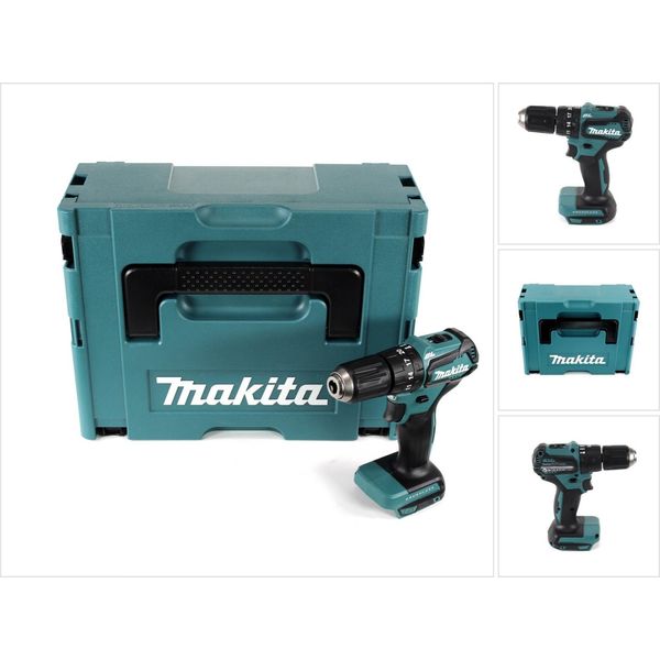 Makita Dhp 483 Zj Trapano Avvitatore A Percussione Brushless A Batteria 18 V In Valigetta Makpac - Senza Batteria, Senza Caricatore-image