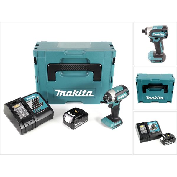 Makita Dtd 153 RT1J Avvitatore Ad Impulsi A Batteria 18V / Brushless + 1X Batteria BL1850B 5,0 Ah + 1X Caricatore Dc 18 Rc + Valigetta Makpac-image