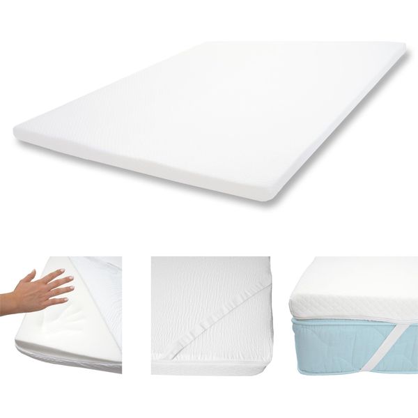 Topper Per Materasso In Memory Foam Da 6 Cm HWC-E63, Topper Per Materasso Protezione Per Materasso ~ 140X200Cm Visco Foam-image