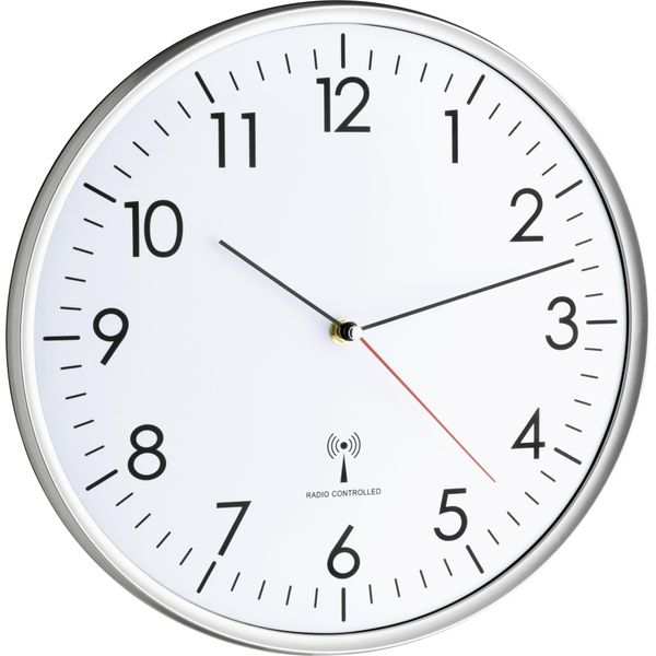 Tfa-Dostmann 60.3514 Tfa 60.3514 Weiß/Silber Analoge Funk-Wanduhr-image