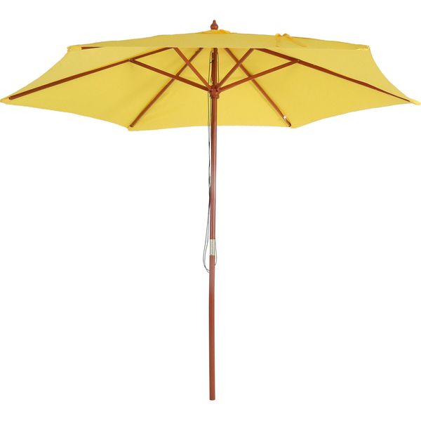 Ombrellone Florida, Ombrellone Da Giardino, Ø 3M Poliestere/Legno ~ Giallo-image