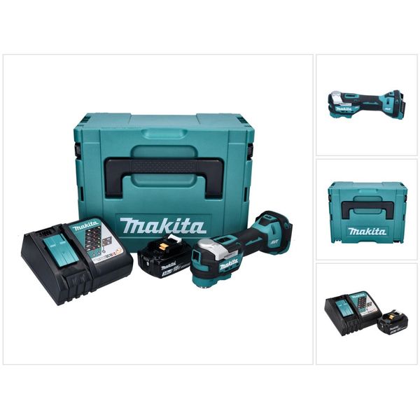 Utensile Multifunzione A Batteria Makita Dtm 52 RF1J 18 V Starlock Max Brushless + 1X Batteria Ricaricabile 3,0 Ah + Caricabatterie + Makpac-image