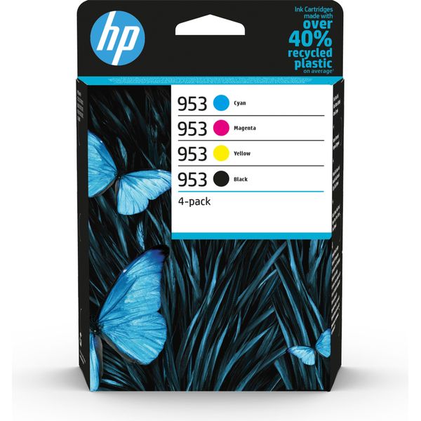 Hp 953 4 Pack Black Cyan Magenta Yellow Original Ink Cartridges Cartuccia D'inchiostro 4 Pz Originale Resa Standard-image