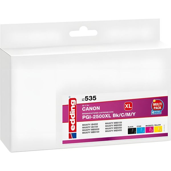 Edding EDD-535 Druckerpatrone 4 StüCk(E) Kompatibel Schwarz - Cyan - Magenta - Gelb (18-535)-image