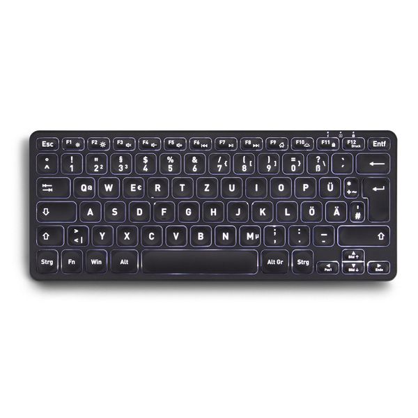 Perixx PERIBOARD-732B It, Mini Tastiera Wireless, Con Illuminazione, Nero-image