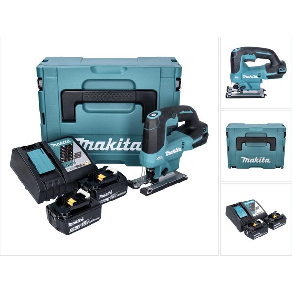 Seghetto Alternativo A Batteria Makita Djv 184 Rgj 18 V Brushless + 2X Batteria Ricaricabile 6,0 Ah + Caricabatterie + Makpac-image