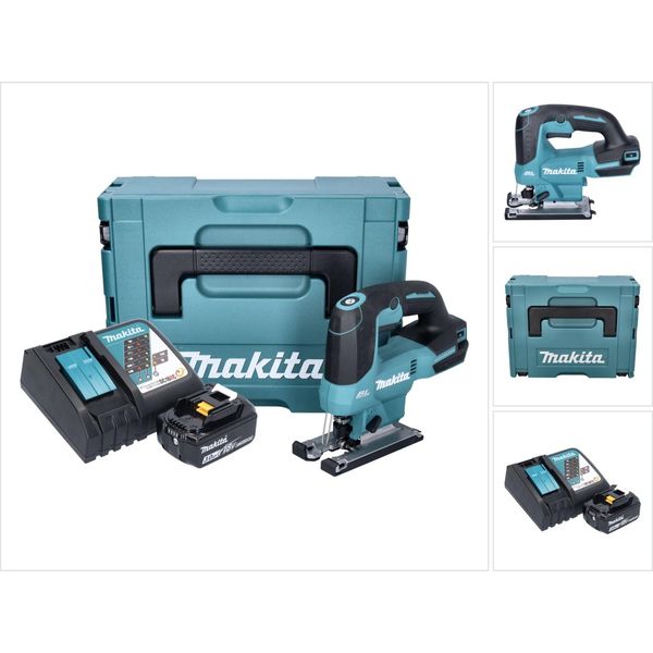 Seghetto Alternativo A Batteria Makita Djv 184 RF1J 18 V Brushless + 1X Batteria Ricaricabile 3,0 Ah + Caricabatterie + Makpac-image