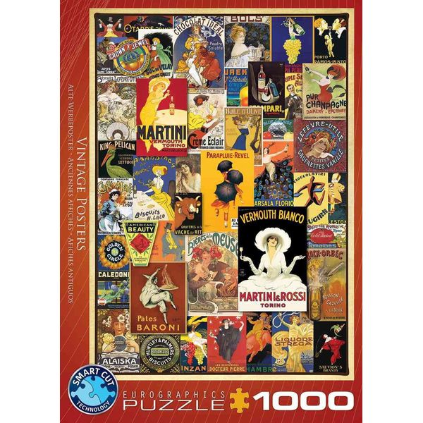 Puzzle Da 1000 Pezzi - Puzzle - Classici Manifesti Pubblicitari Vintage + Cornice In Alluminio Per Puzzle Da 1000 Pezzi-image