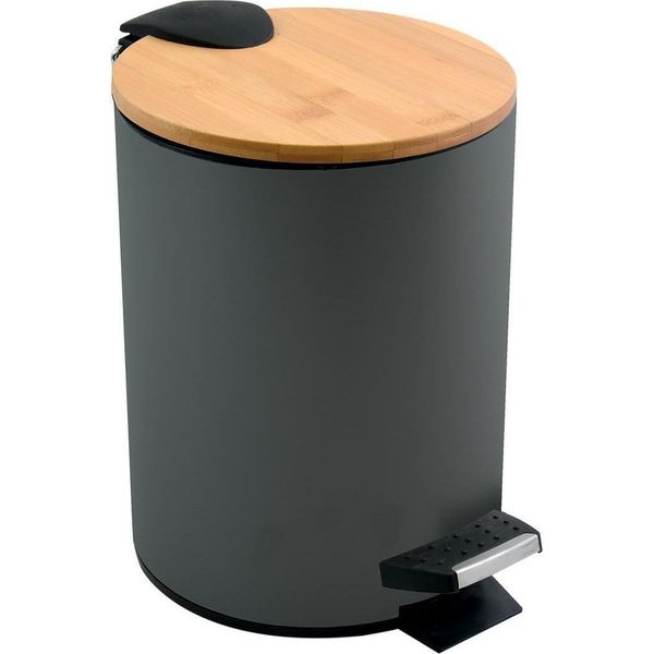 Spirella Cestino Per Cosmetici Da 3 Litri In Acciaio Inox Con Meccanismo Soft-Close E Cestino Interno Adonis Cestino Per Bagno Cestino Soft-Close Antracite-image