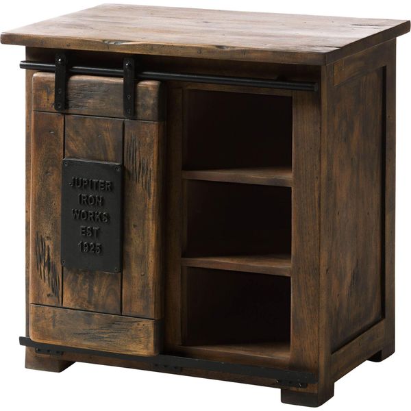 MASSIVMOEBEL24 | Kommode Mango 70X45X70 Braun Lackiert Railway #424-image